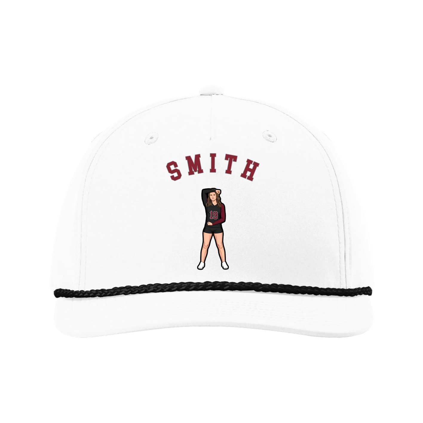 Five-Panel Classic Rope Cap — Shirsey Arch in White