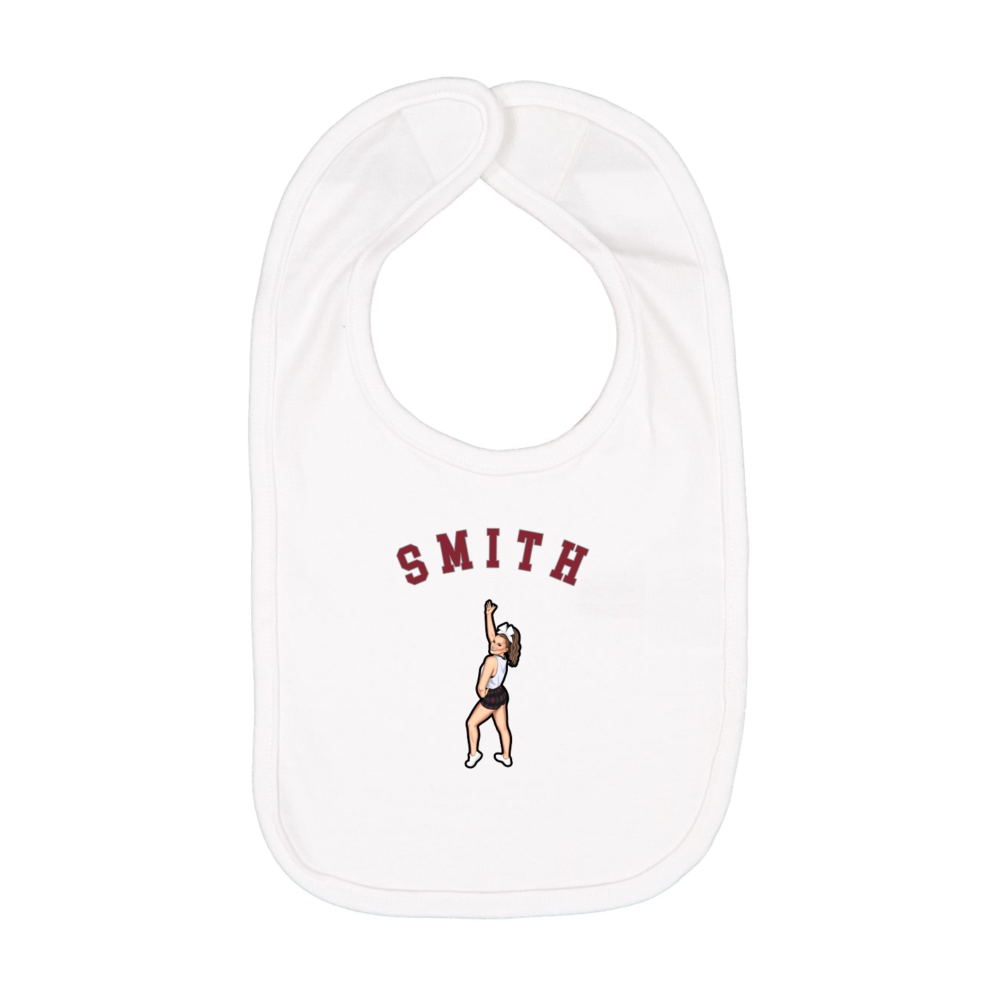 Infant Bib — Shirsey Arch in White