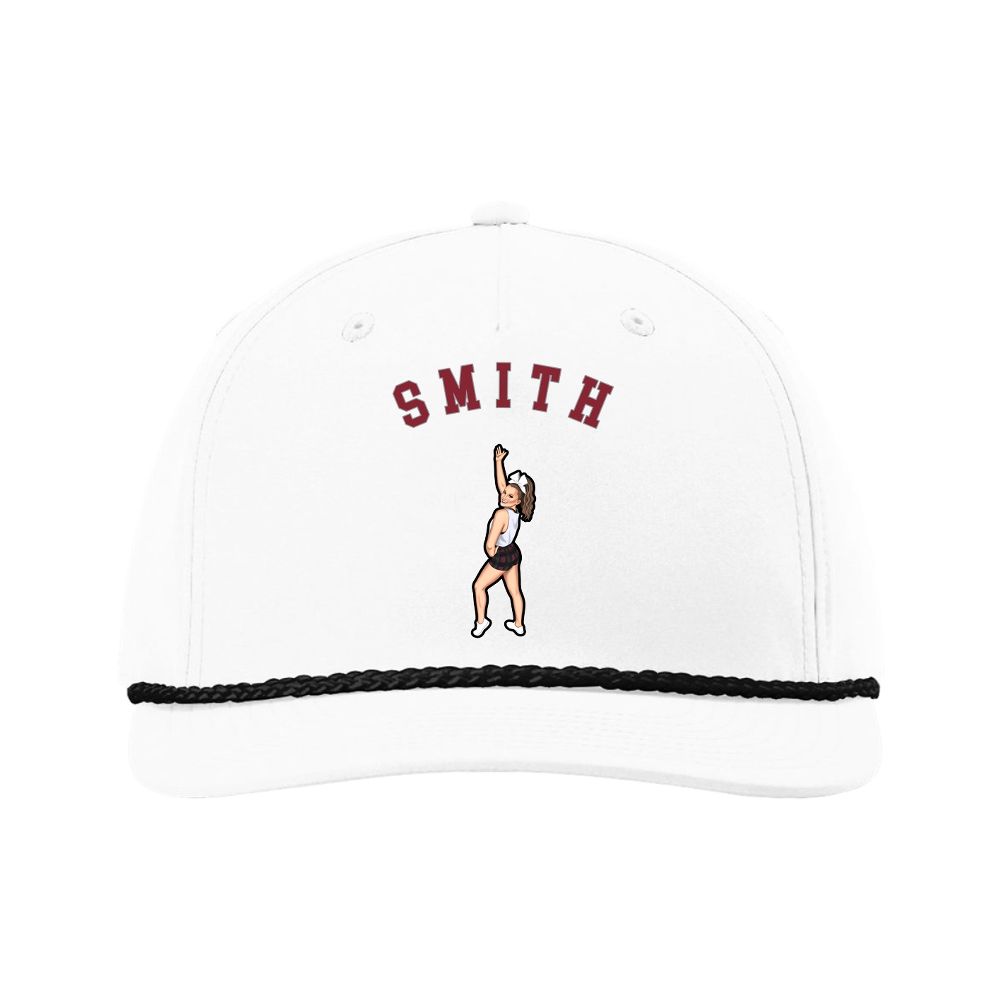 Five-Panel Classic Rope Cap — Shirsey Arch in White