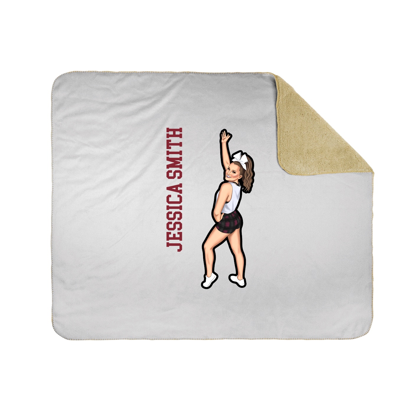 Throw Blanket — Name Vertical in White