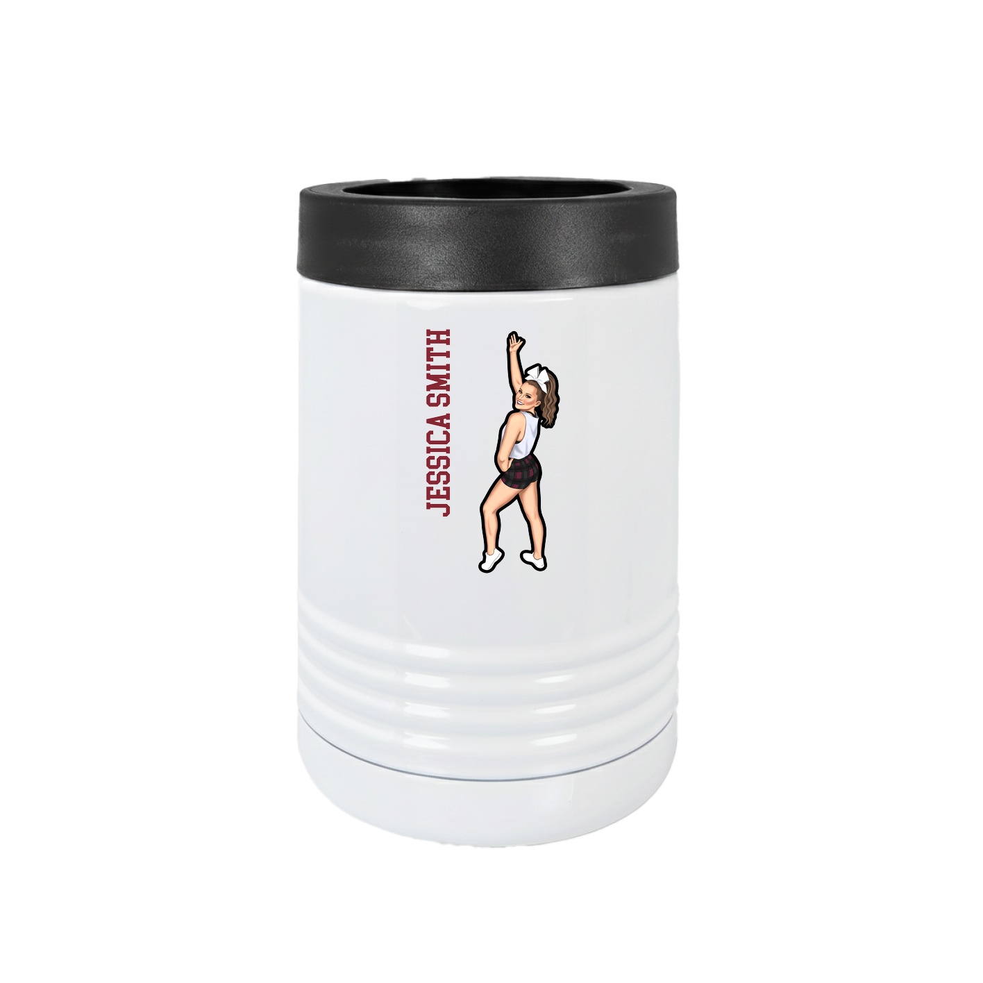 Beverage Holder — Name Vertical in White