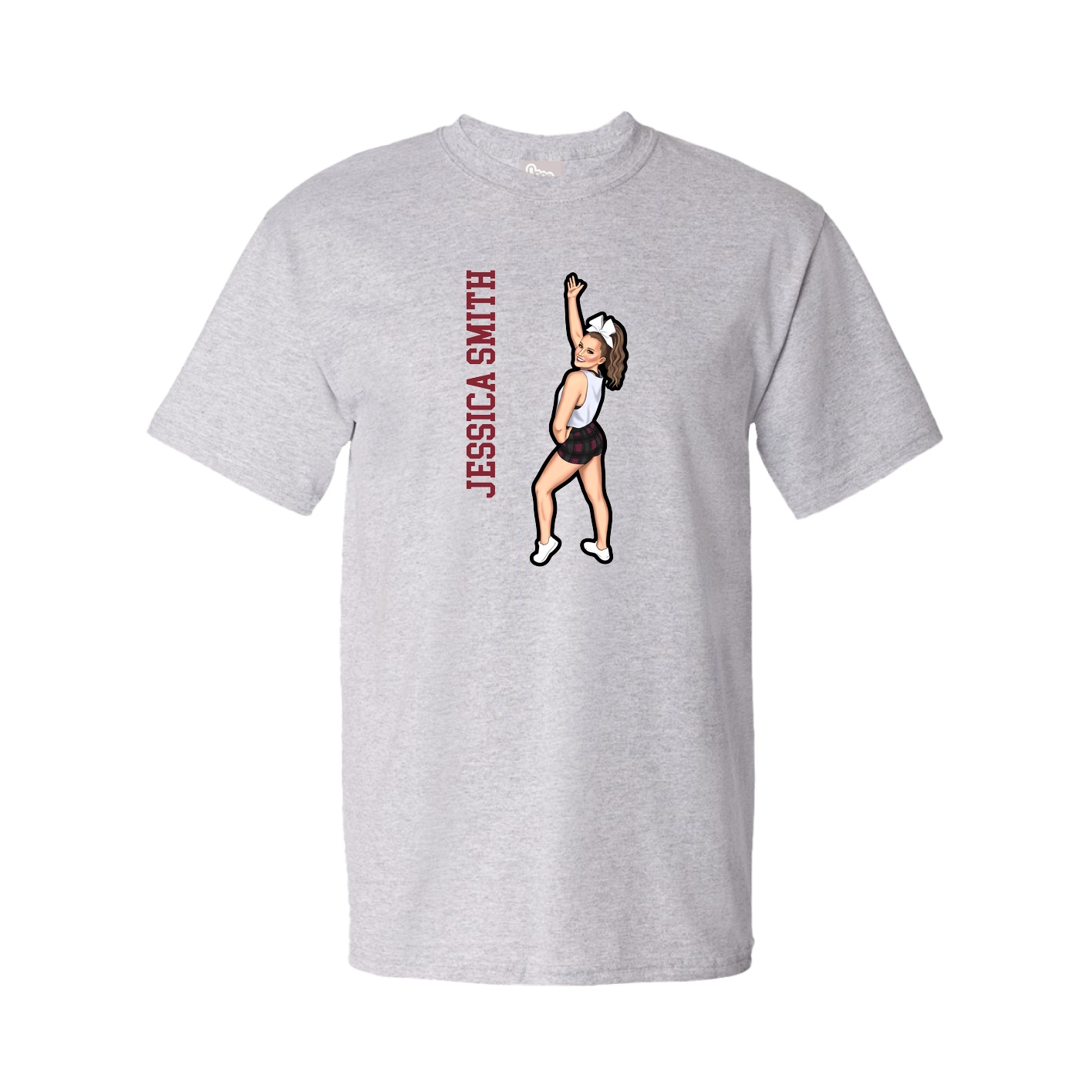 Tee — Name Vertical in Grey