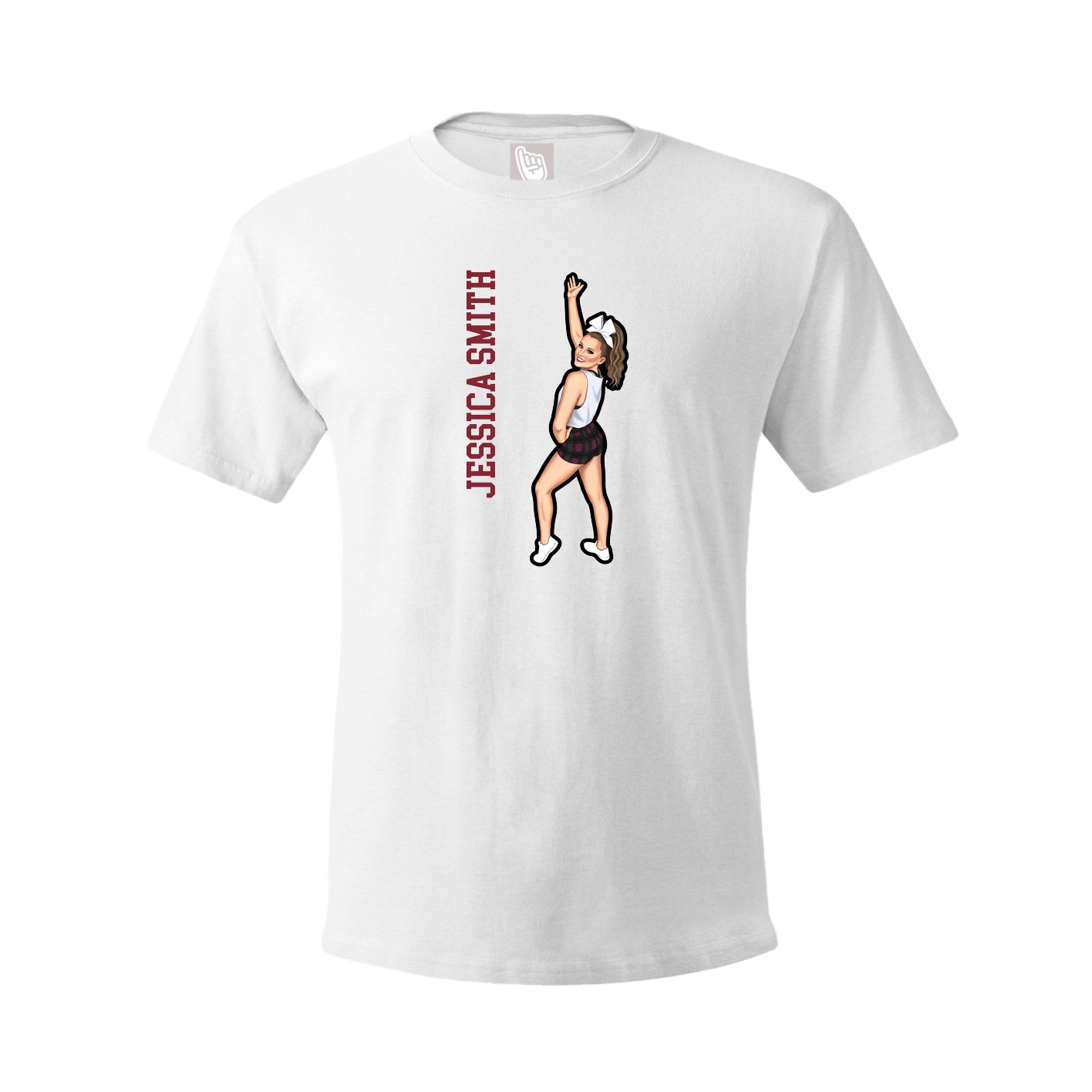 Youth Tee — Name Vertical in White