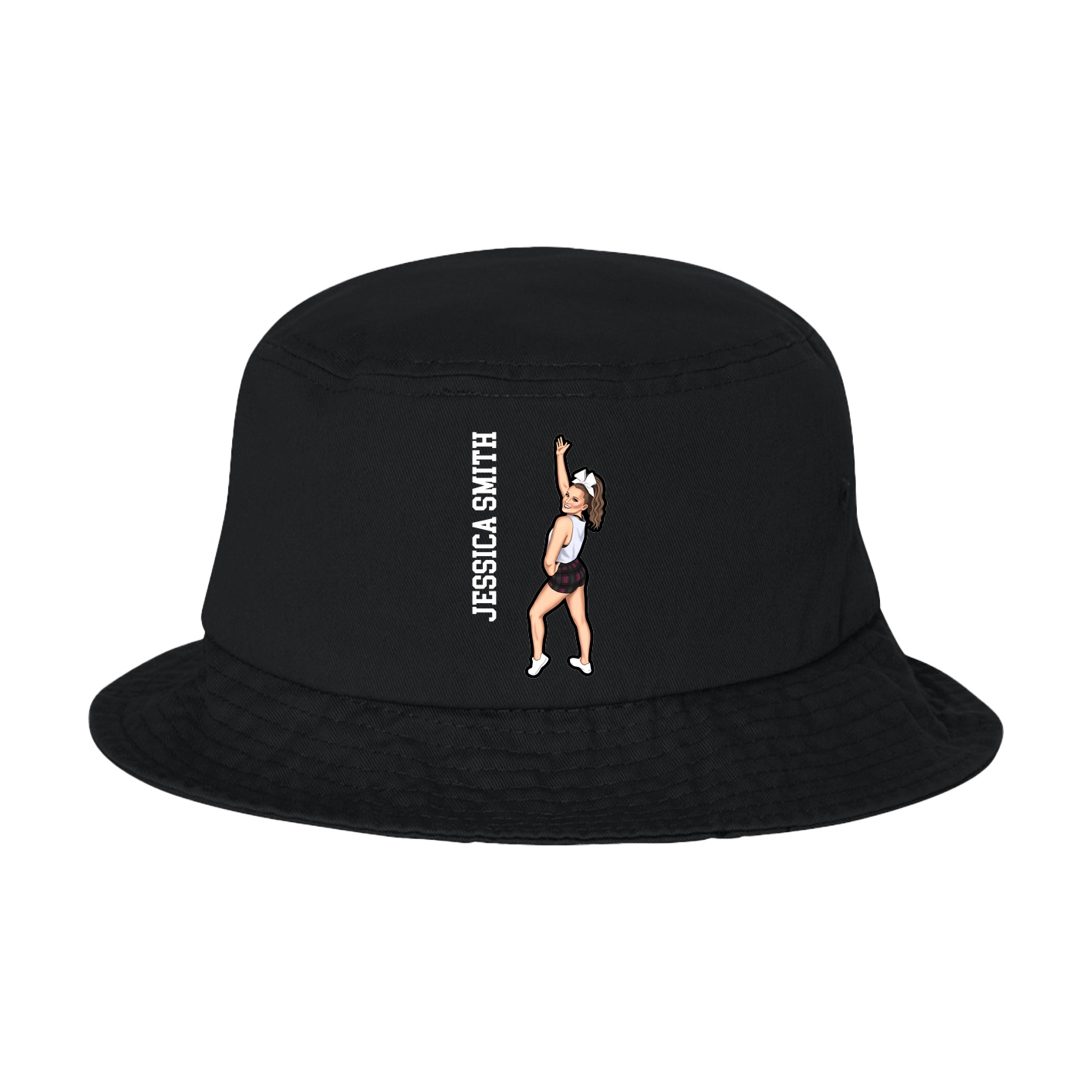 Bucket Cap — Name Vertical in Black
