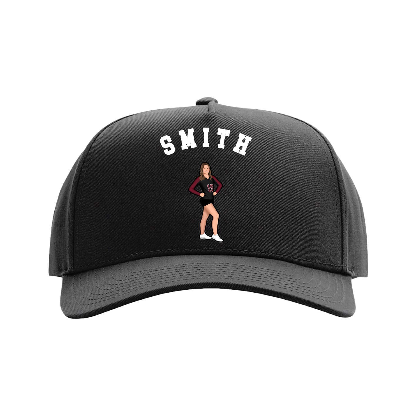 Full Fabric Five-Panel Champ Cap — Shirsey Arch in Black