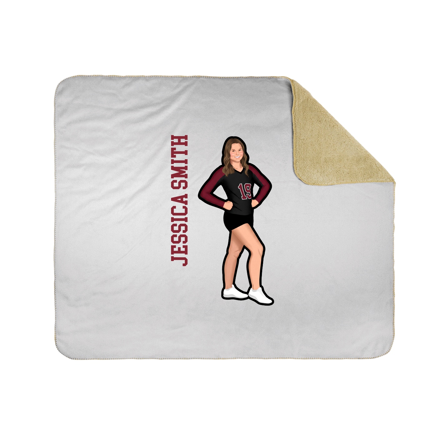 Throw Blanket — Name Vertical in White