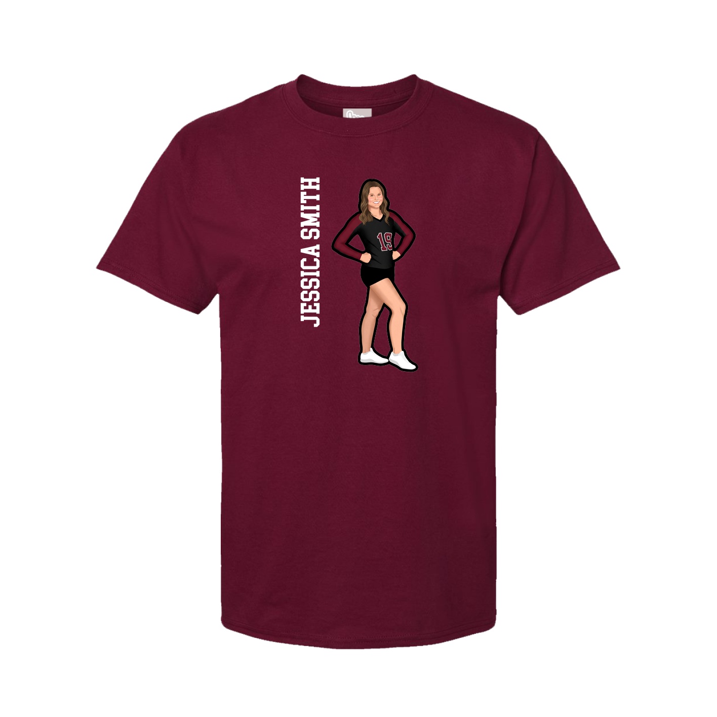 Tee — Name Vertical in Cardinal