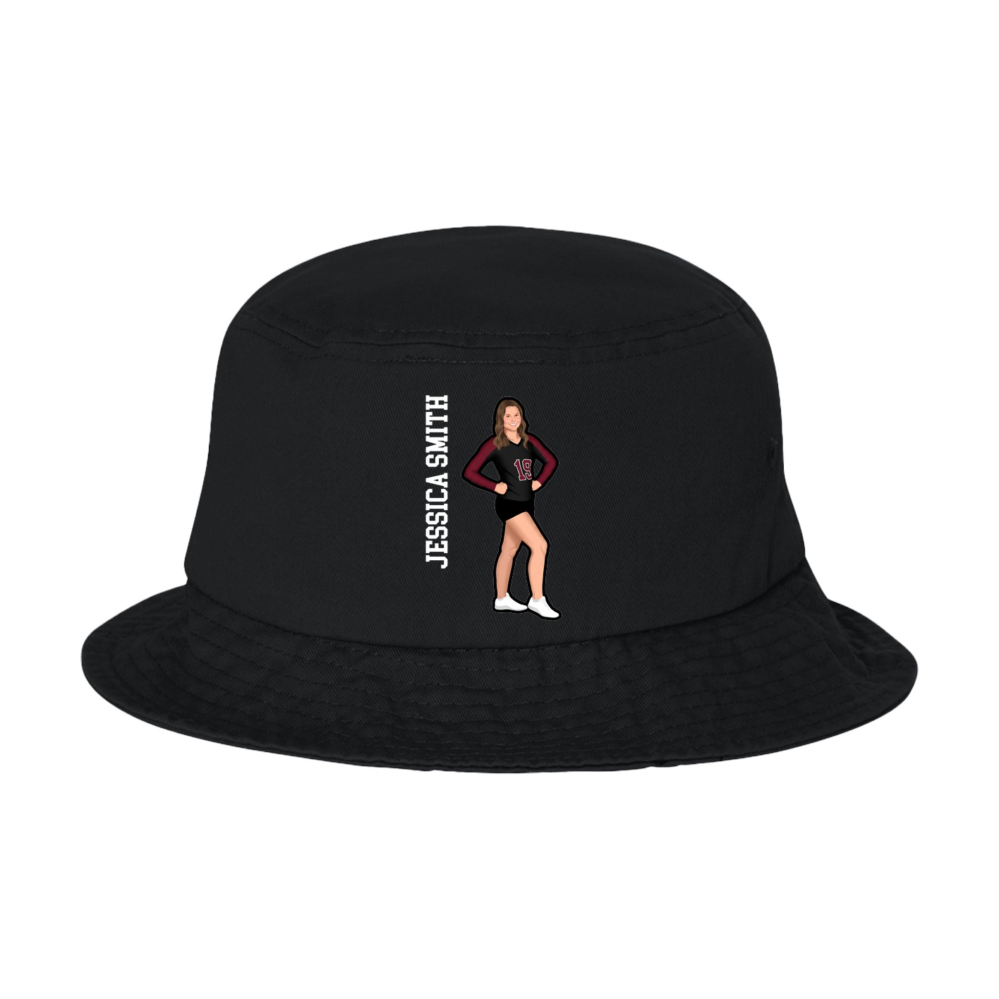 Bucket Cap — Name Vertical in Black