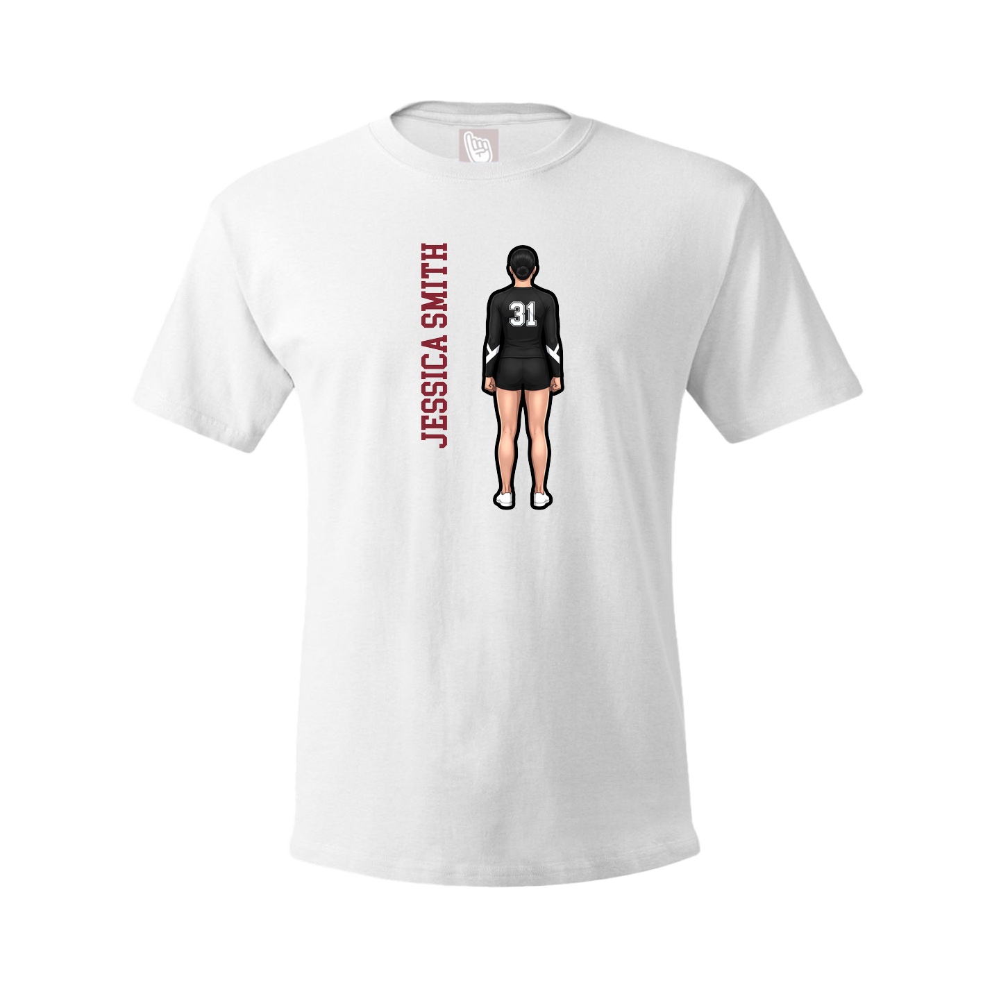 Tee — Name Vertical in White