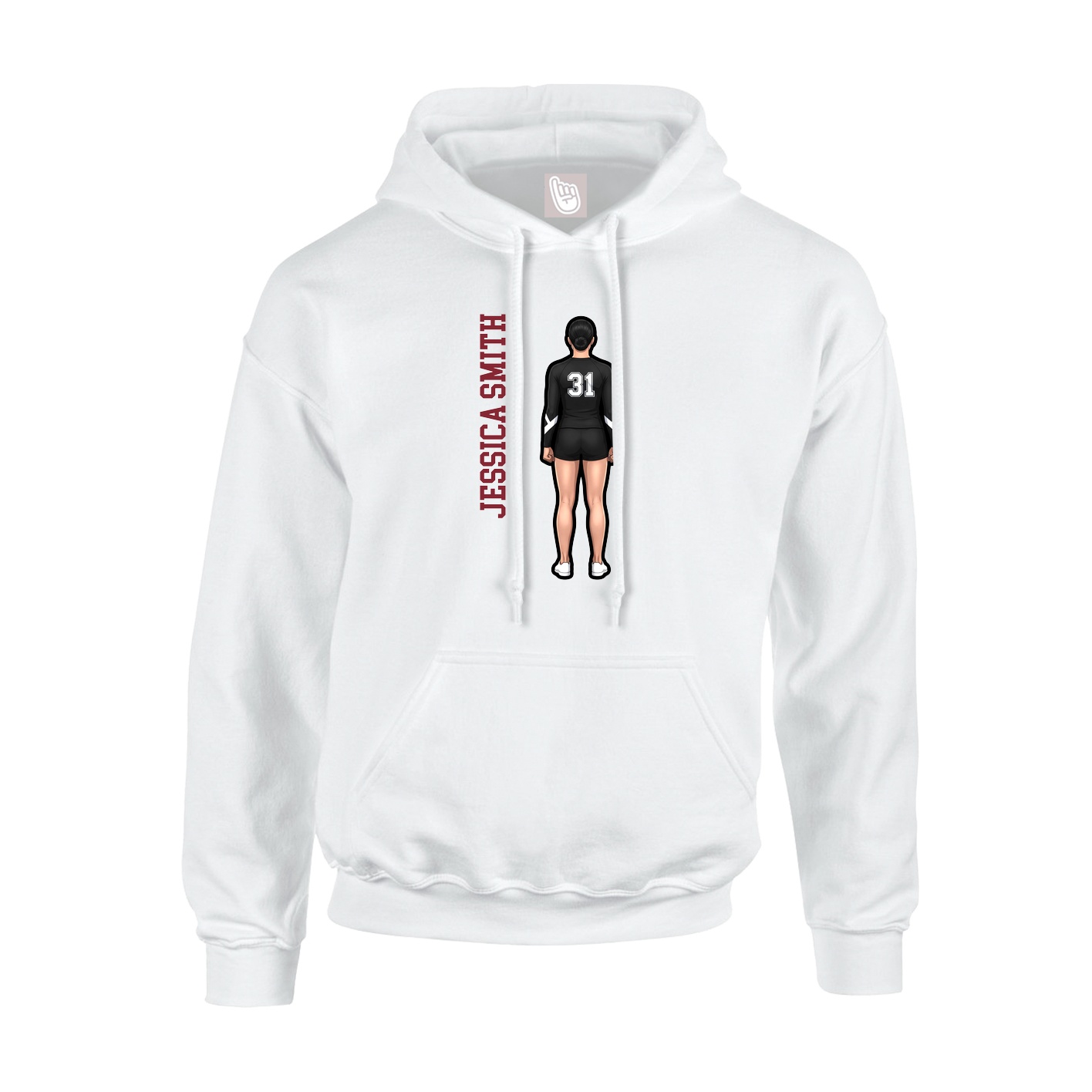 Hoodie — Name Vertical in White