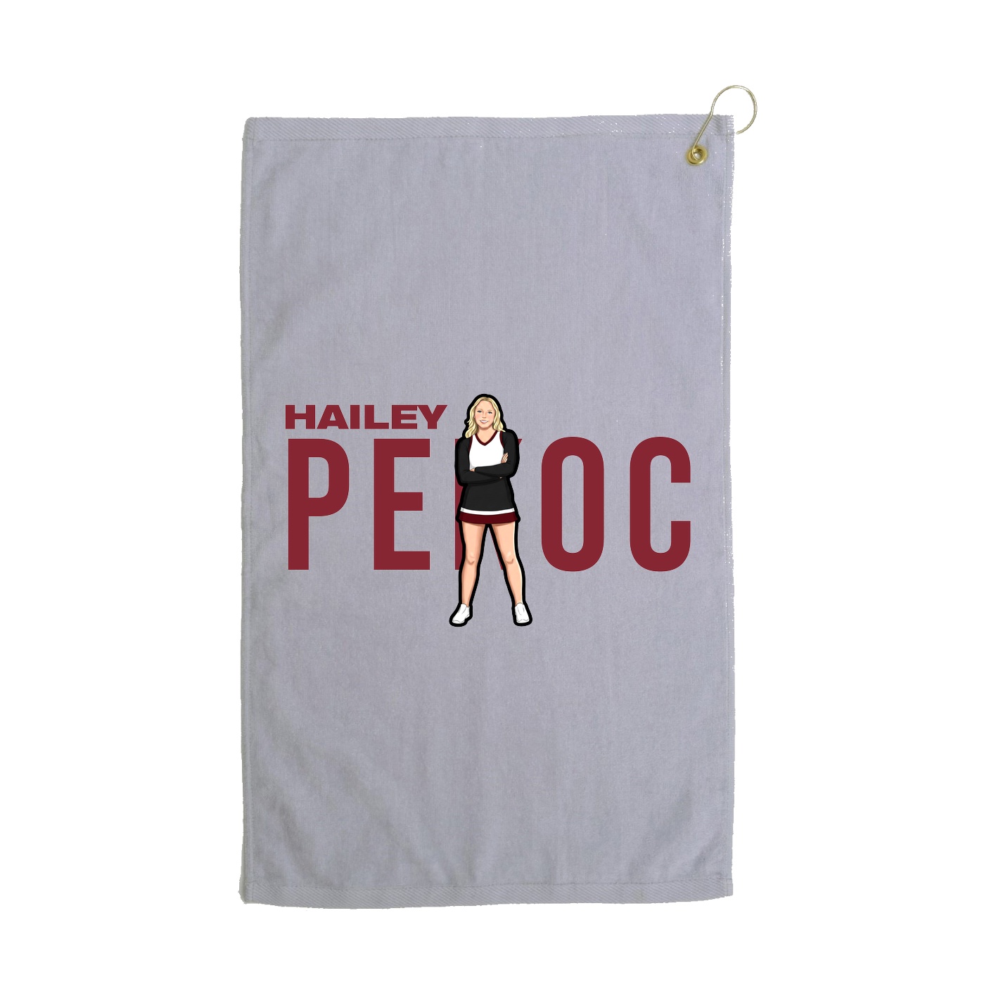 Golf Towel — Player Name in Grey