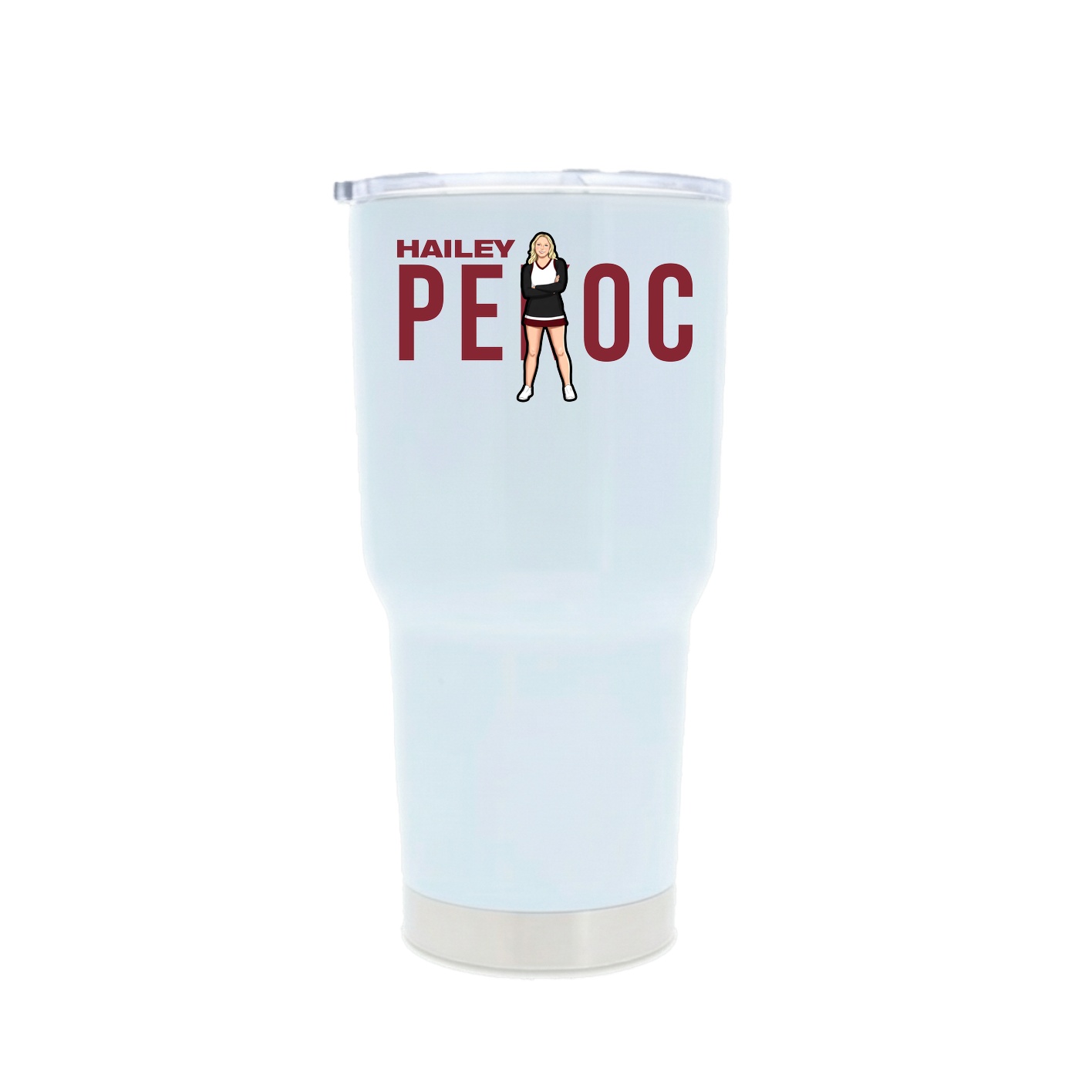 30oz Stainless Steel Tumbler — Player Name in White