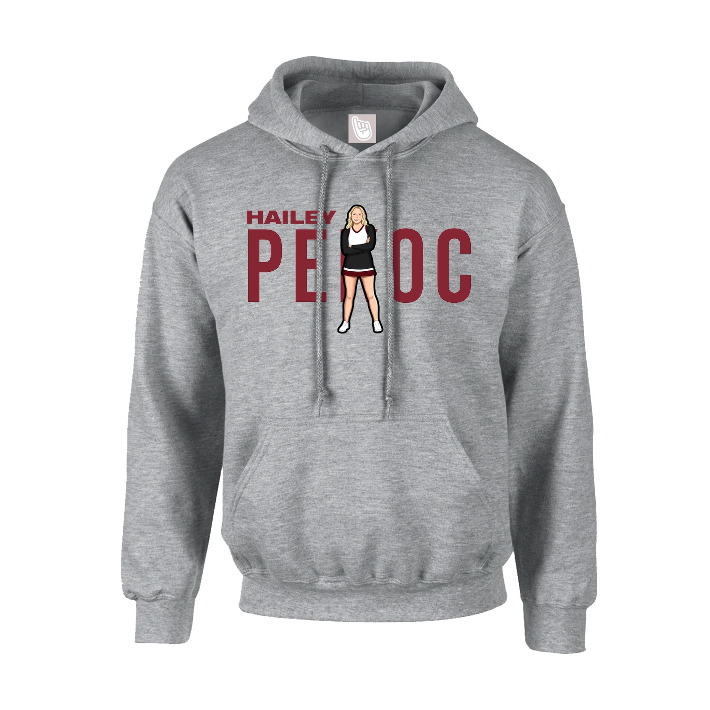 Youth Hoodie — Player Name in Grey