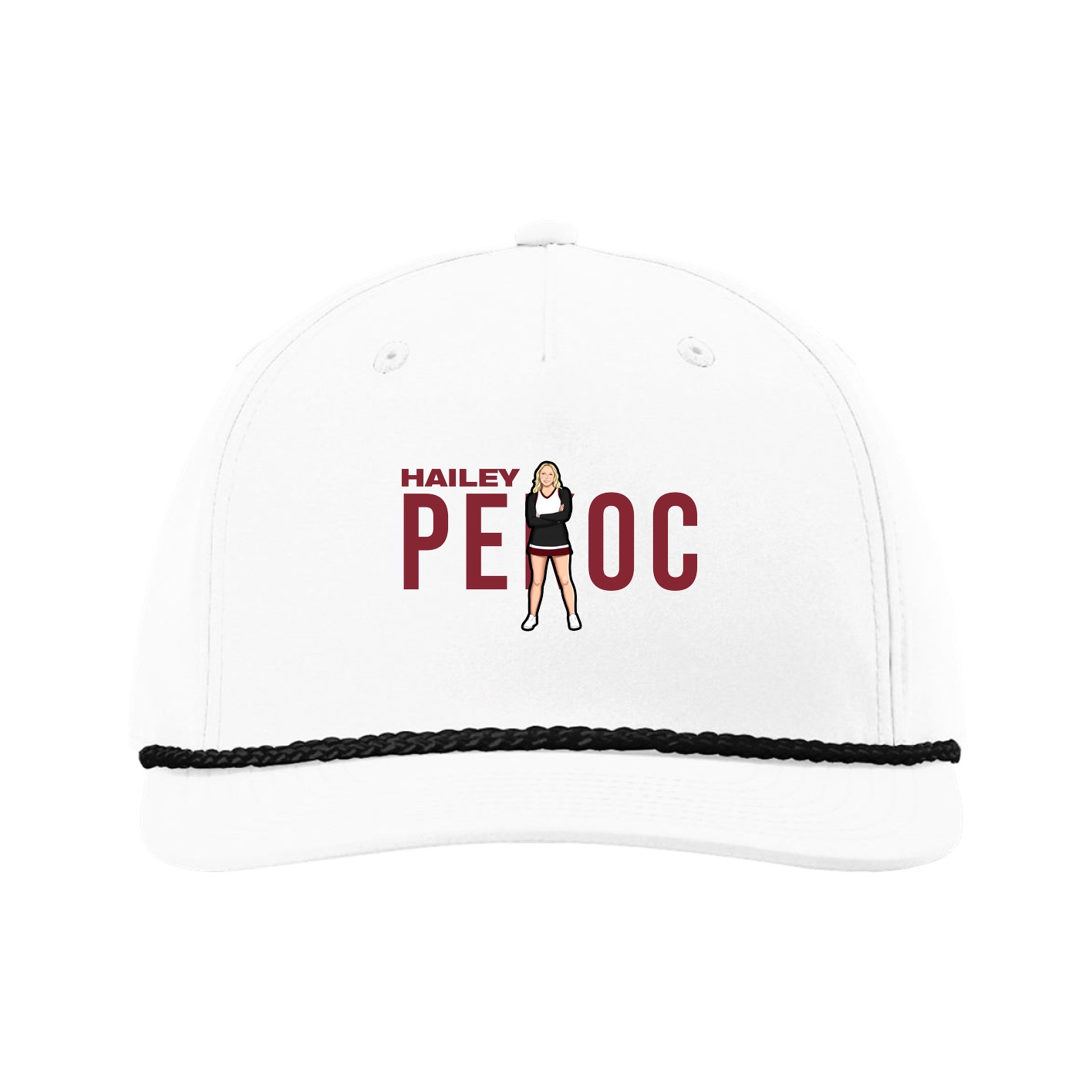 Five-Panel Classic Rope Cap — Player Name in White