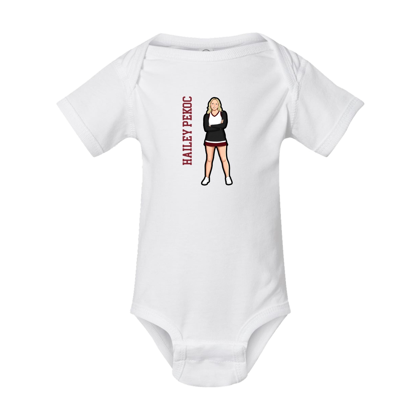 Baby Onesie — Name Vertical in White