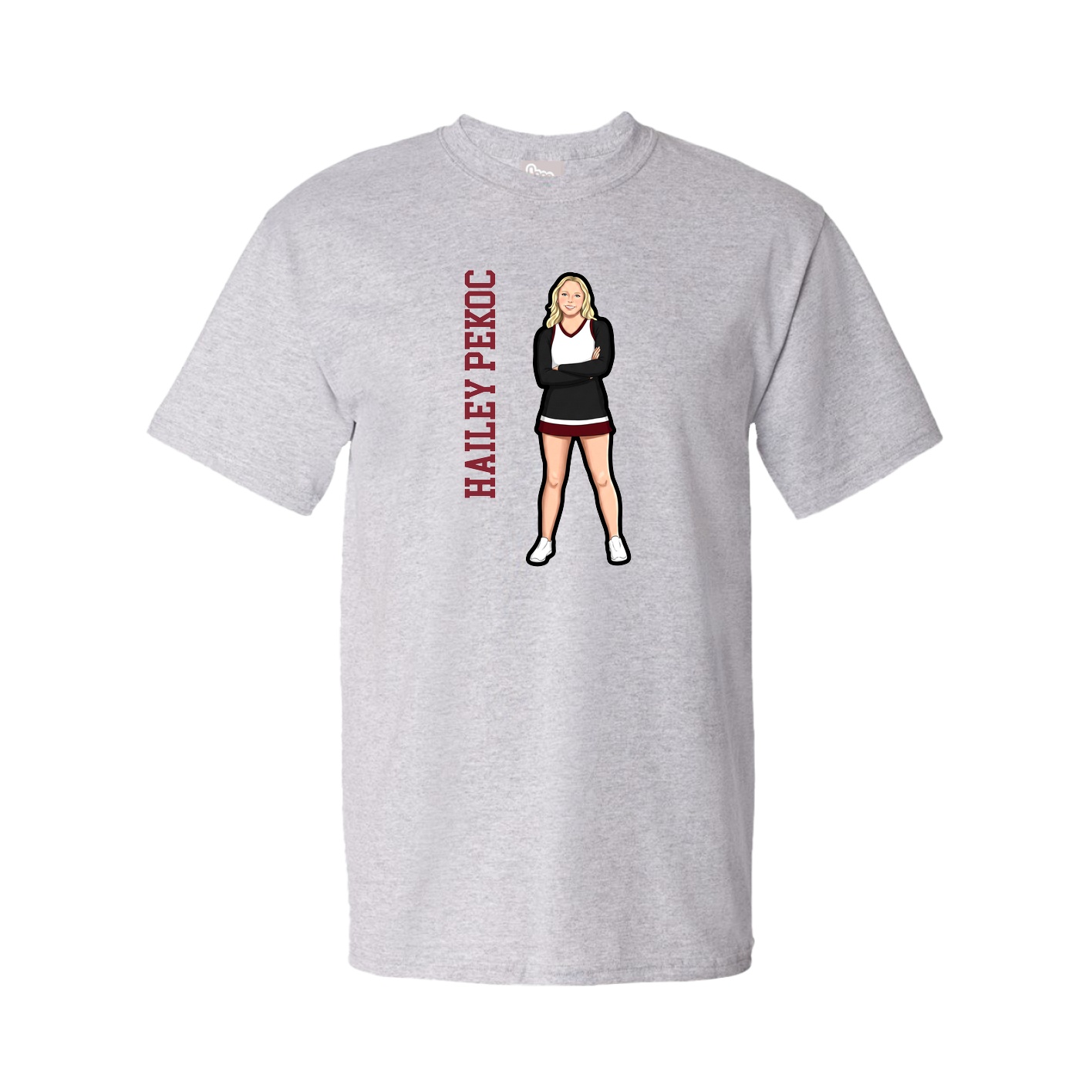 Tee — Name Vertical in Grey