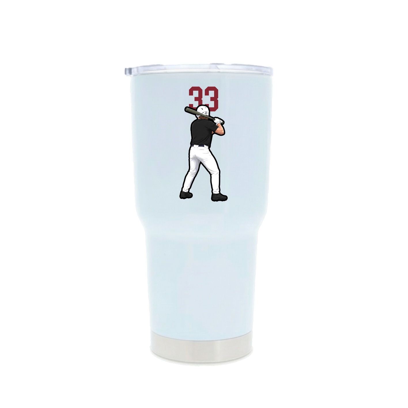 30oz Stainless Steel Tumbler — Number Top in White