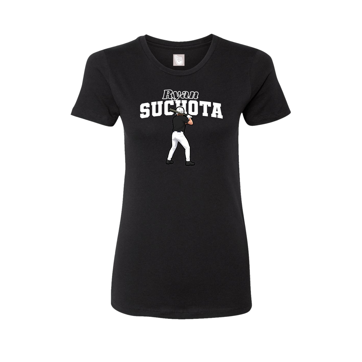 Fitted Women's Tee — Name Arch in Black