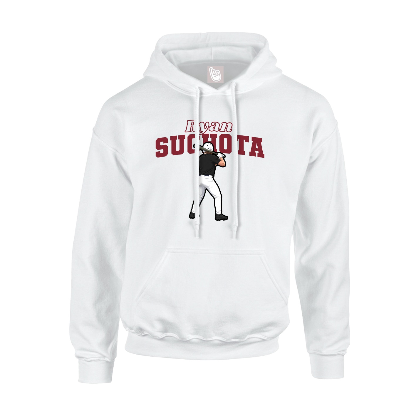 Youth Hoodie — Name Arch in White