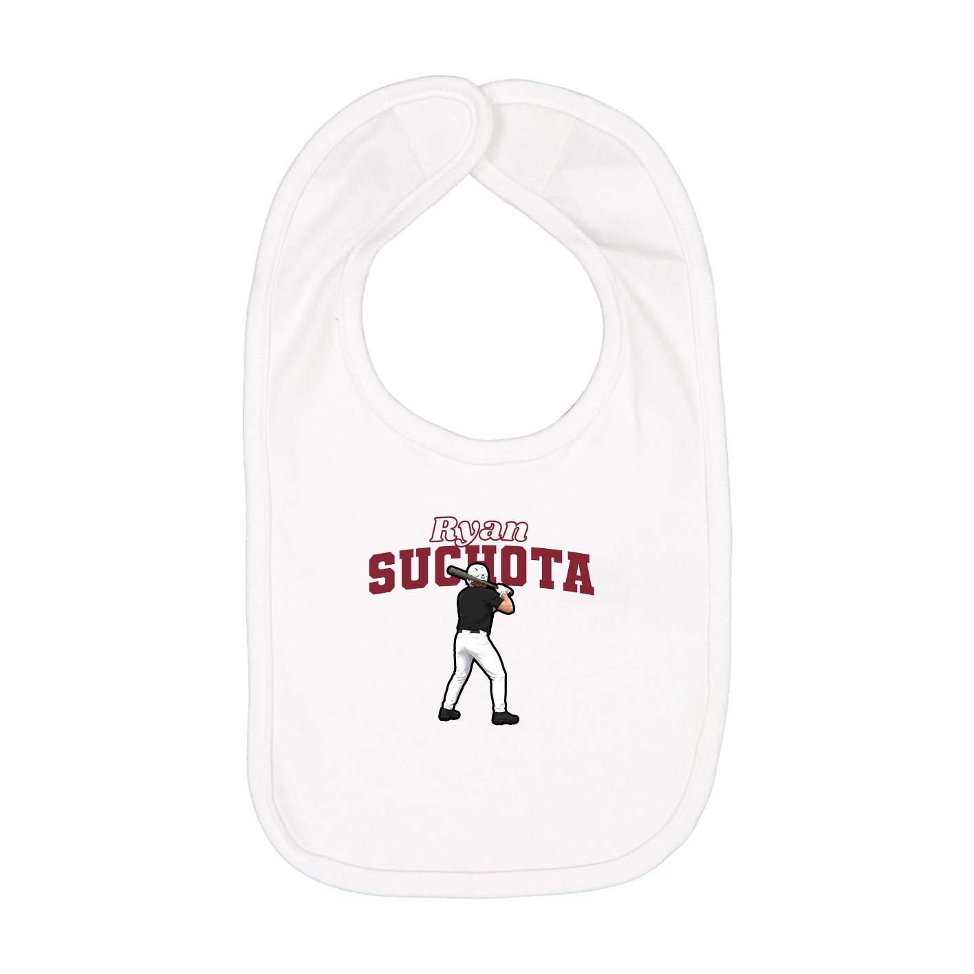 Infant Bib — Name Arch in White