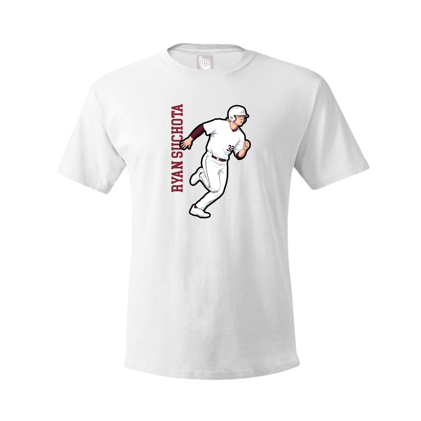 Youth Tee — Name Vertical in White