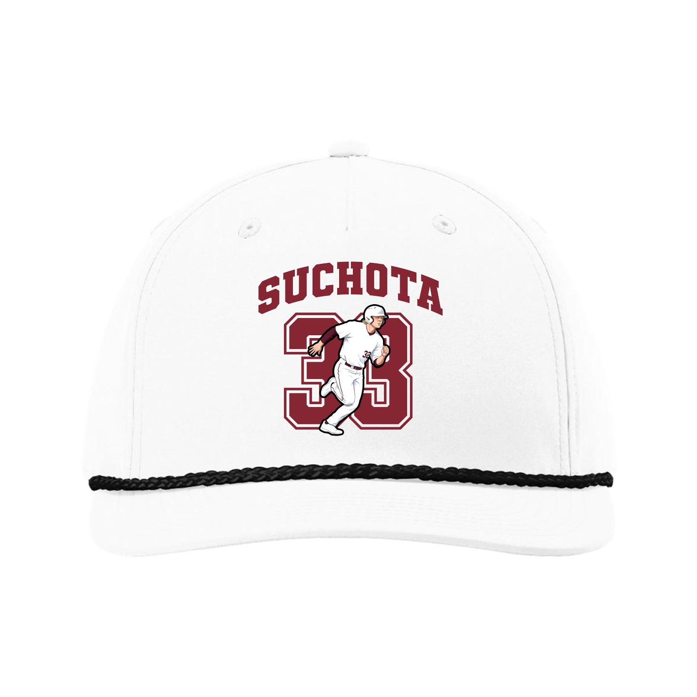 Five-Panel Classic Rope Cap — Number in White