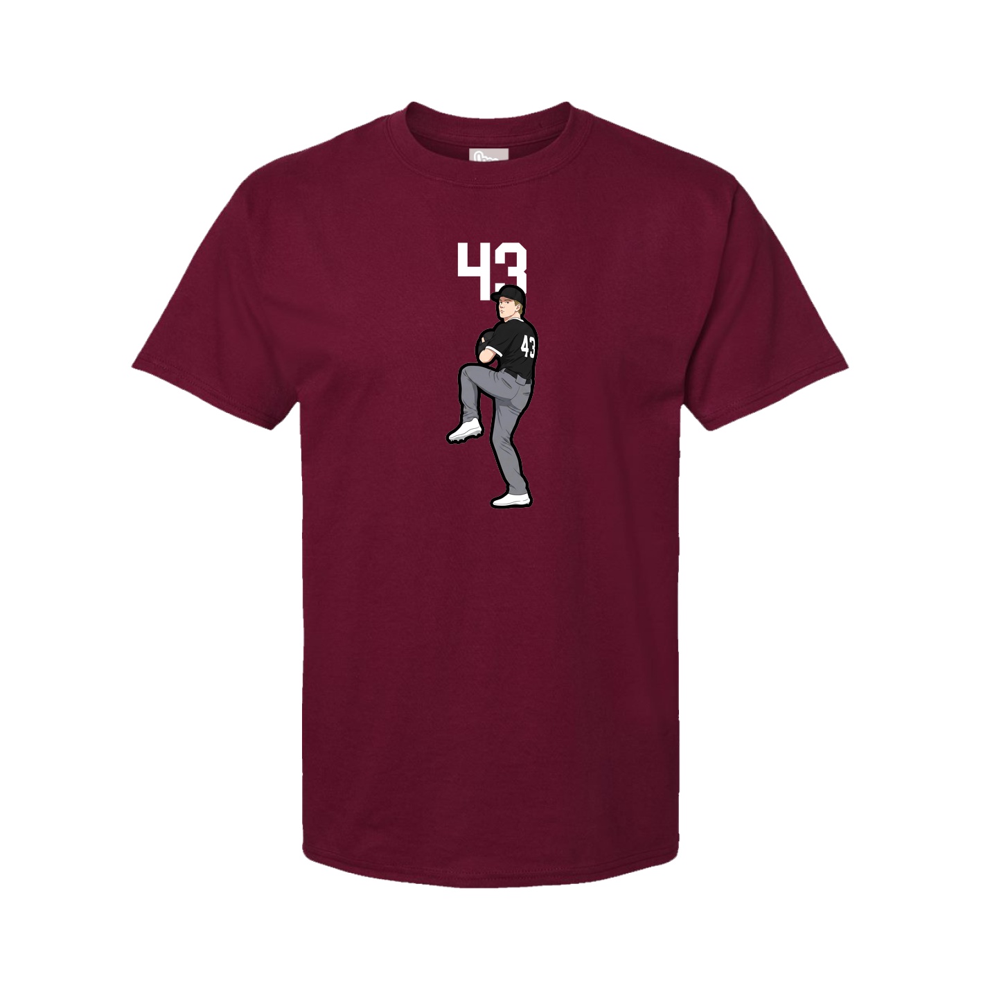 Youth Tee — Number Top in Cardinal