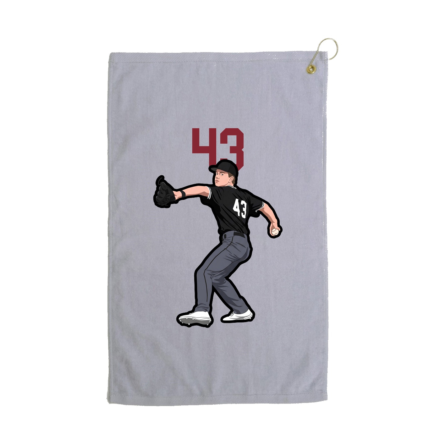 Golf Towel — Number Top in Grey