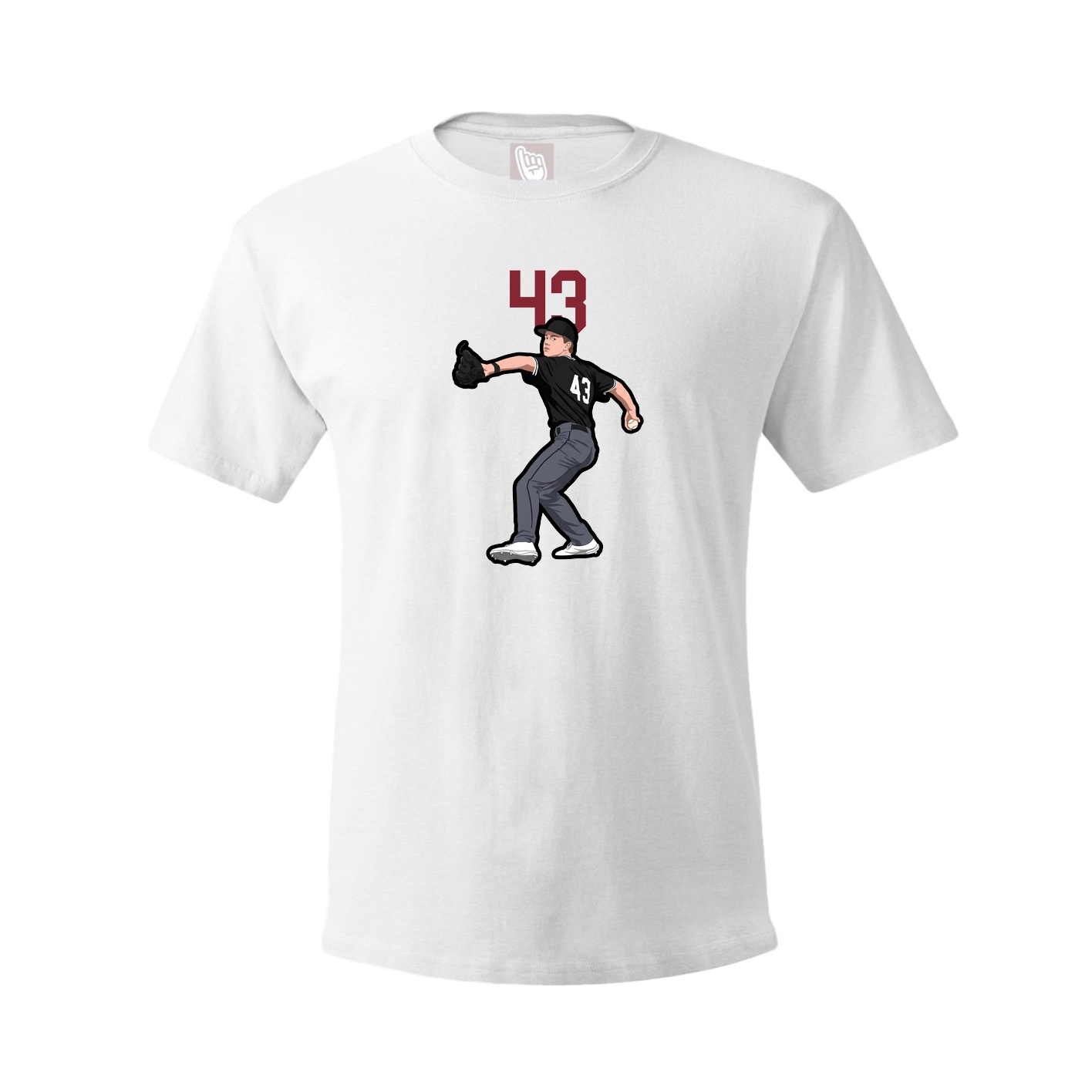 Youth Tee — Number Top in White
