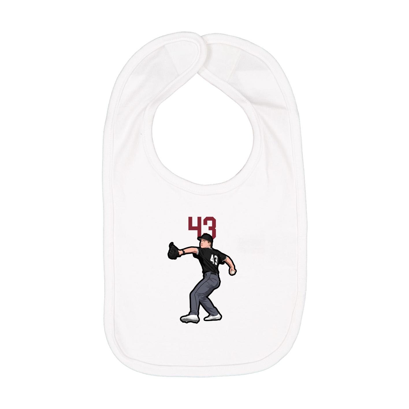 Infant Bib — Number Top in White