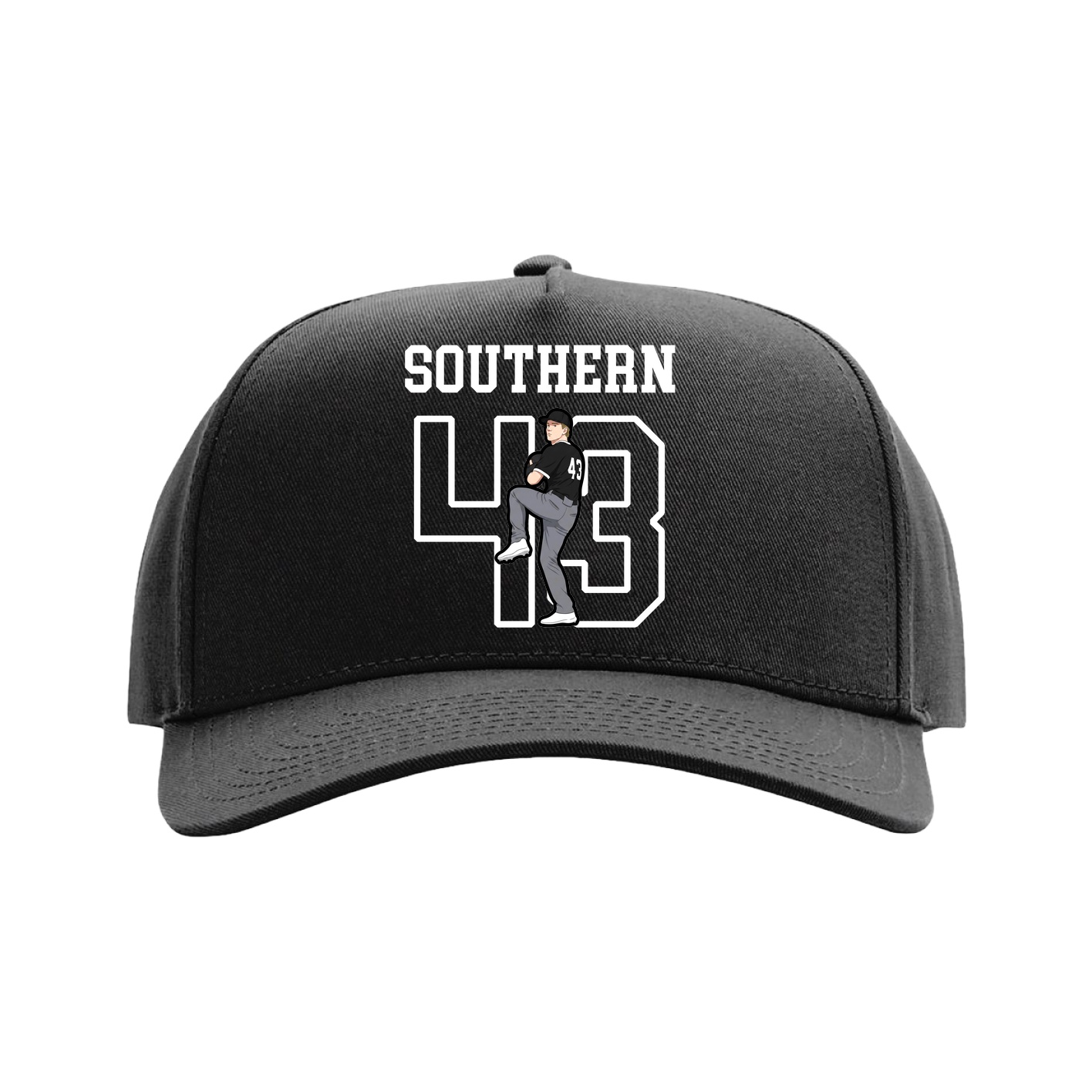 Full Fabric Five-Panel Champ Cap — Shirsey in Black