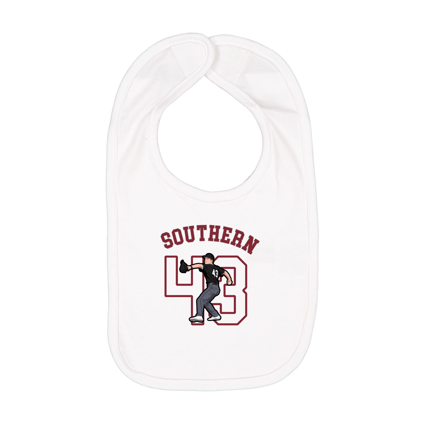 Infant Bib — Shirsey Arch in White