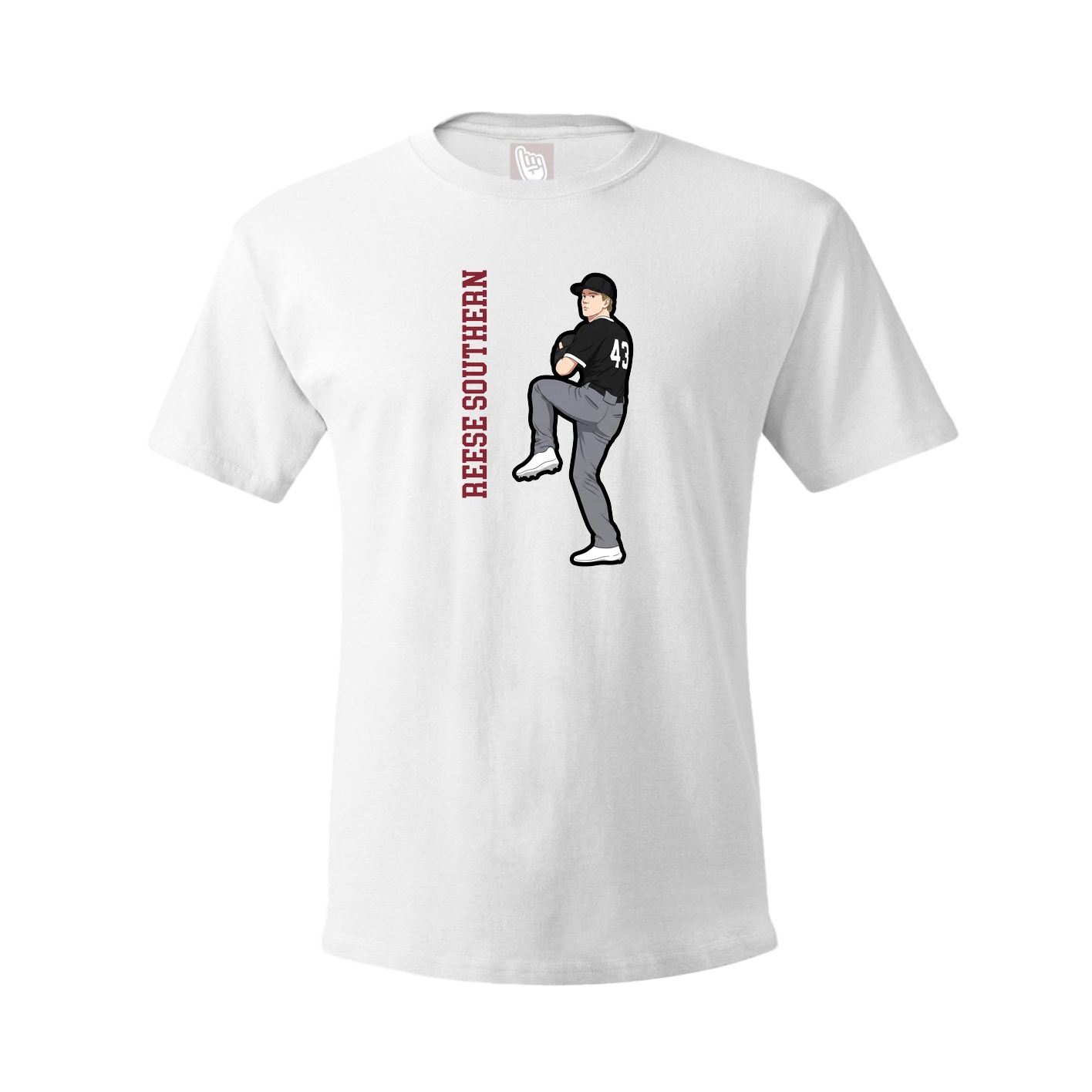 Youth Tee — Name Vertical in White