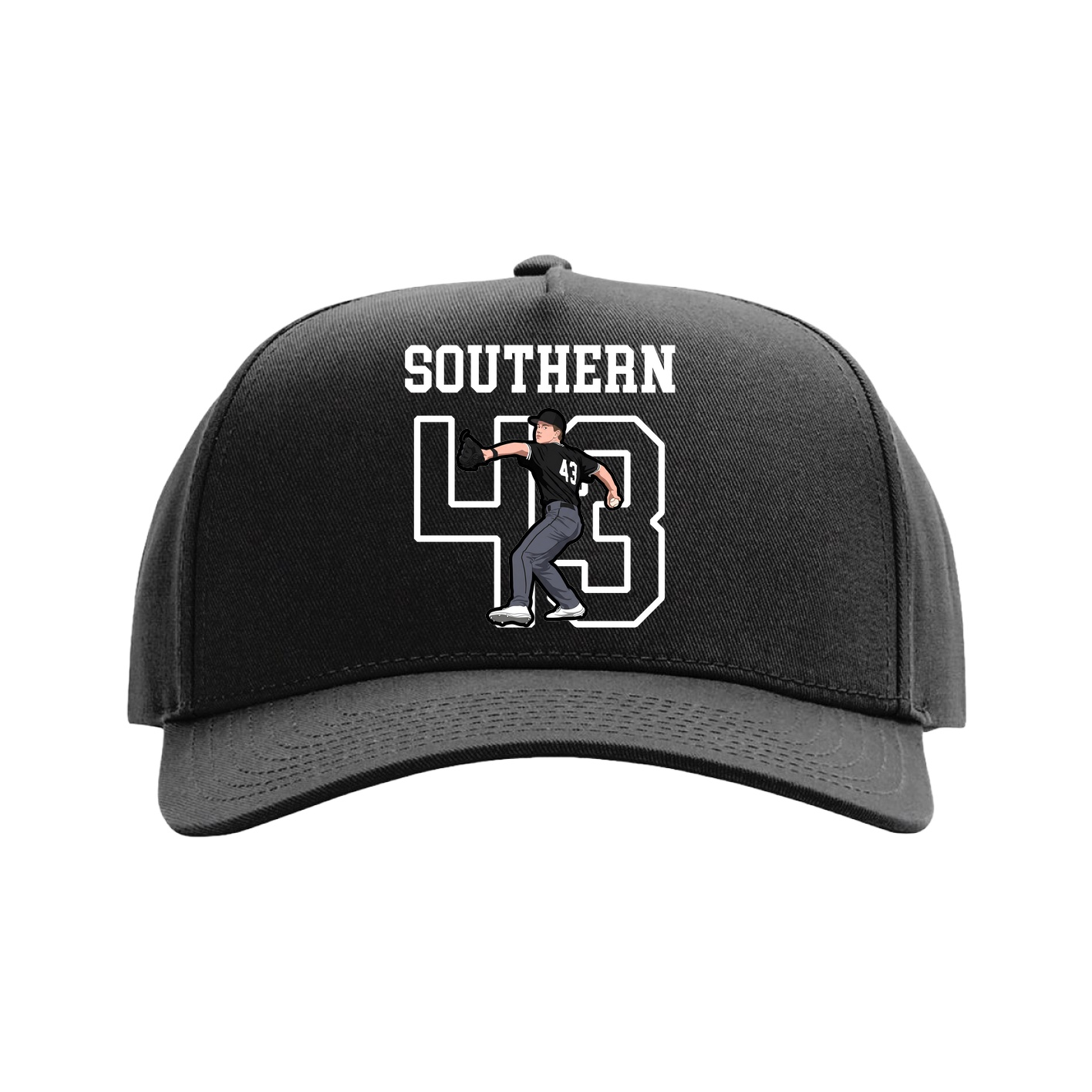 Full Fabric Five-Panel Champ Cap — Shirsey in Black