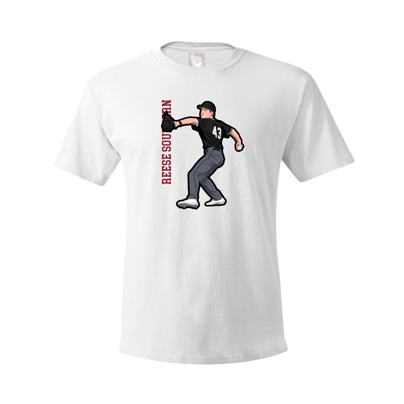 Tee — Name Vertical in White