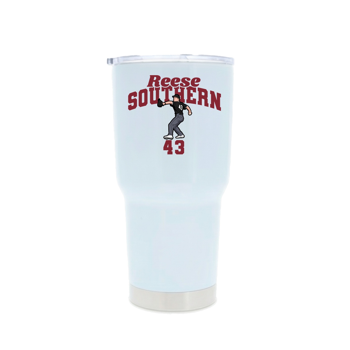 30oz Stainless Steel Tumbler — Signature Arch in White