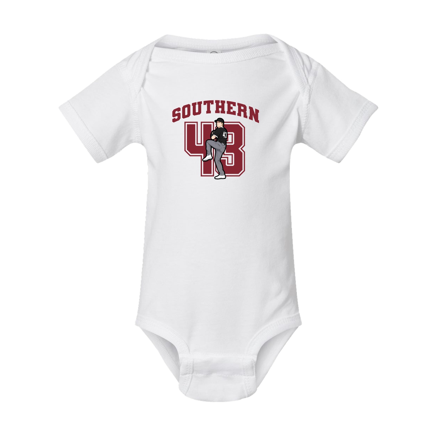 Baby Onesie — Number in White
