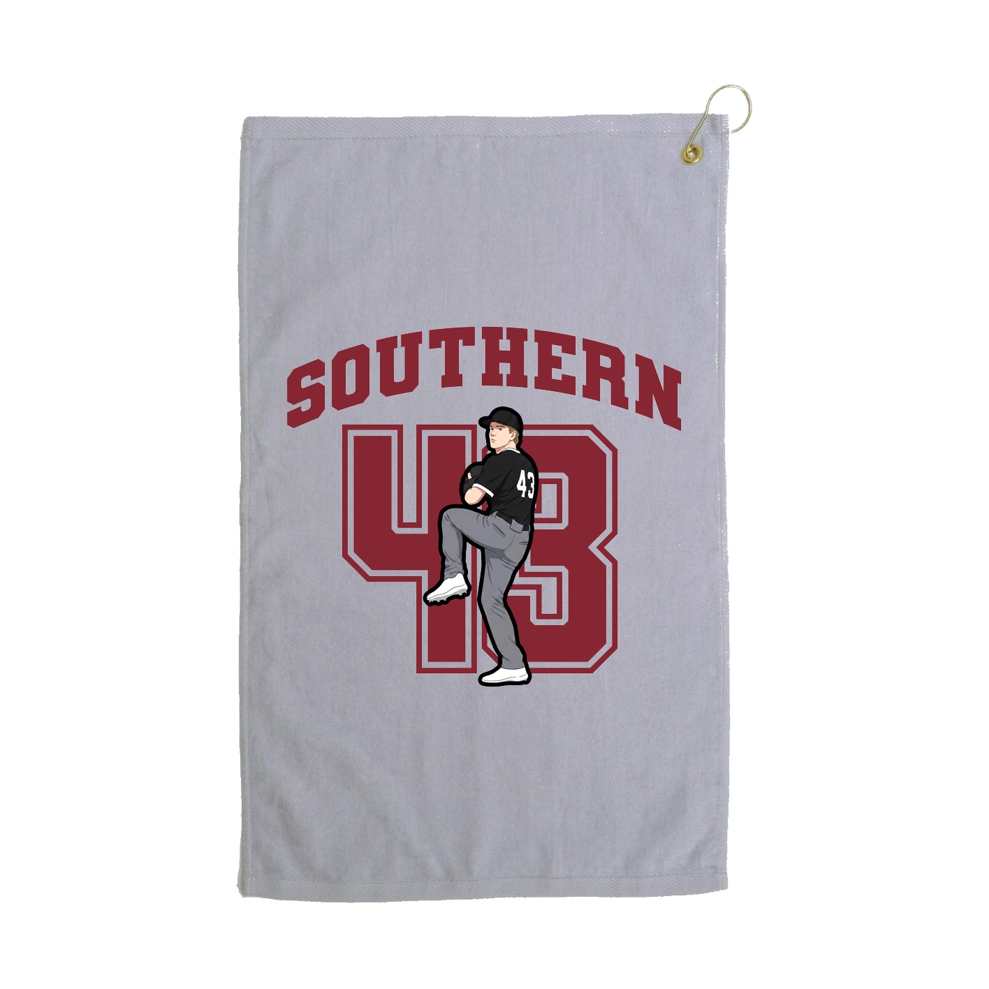 Golf Towel — Number in Grey