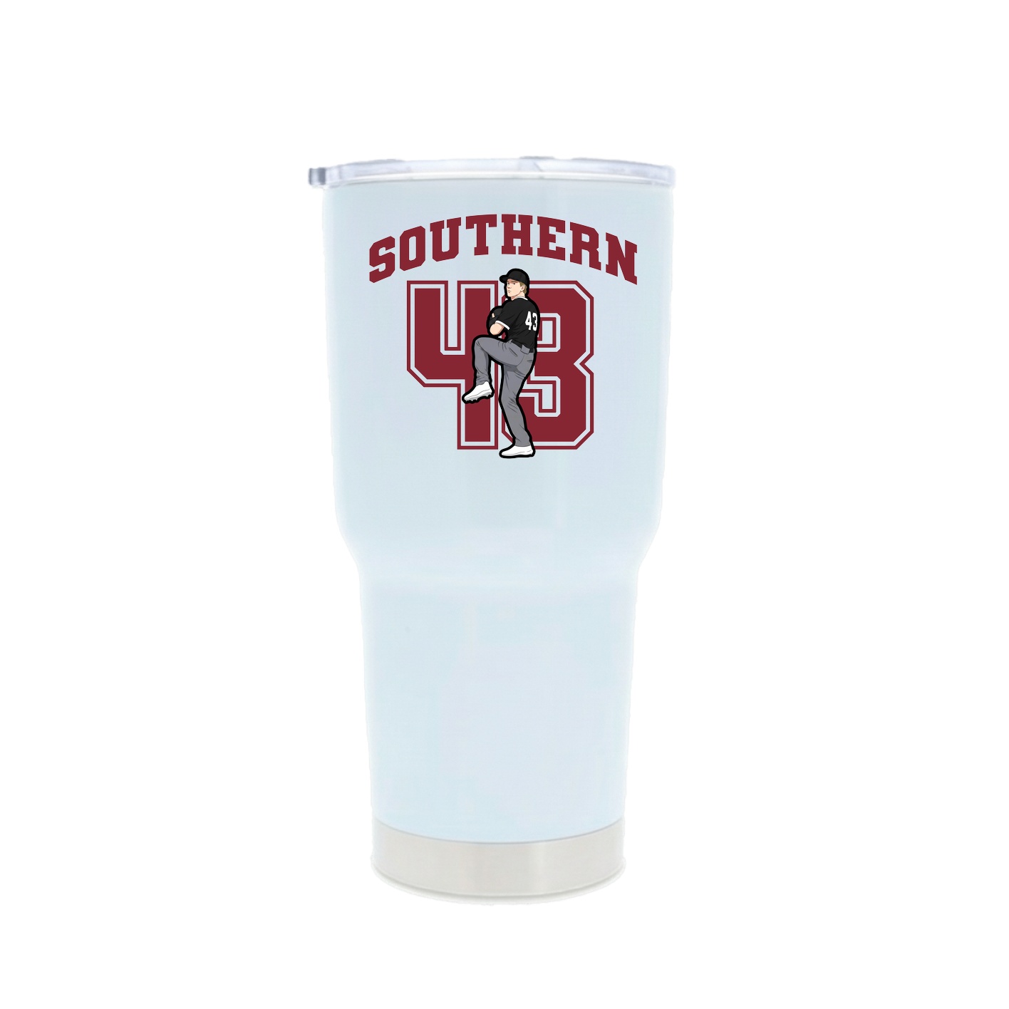 30oz Stainless Steel Tumbler — Number in White