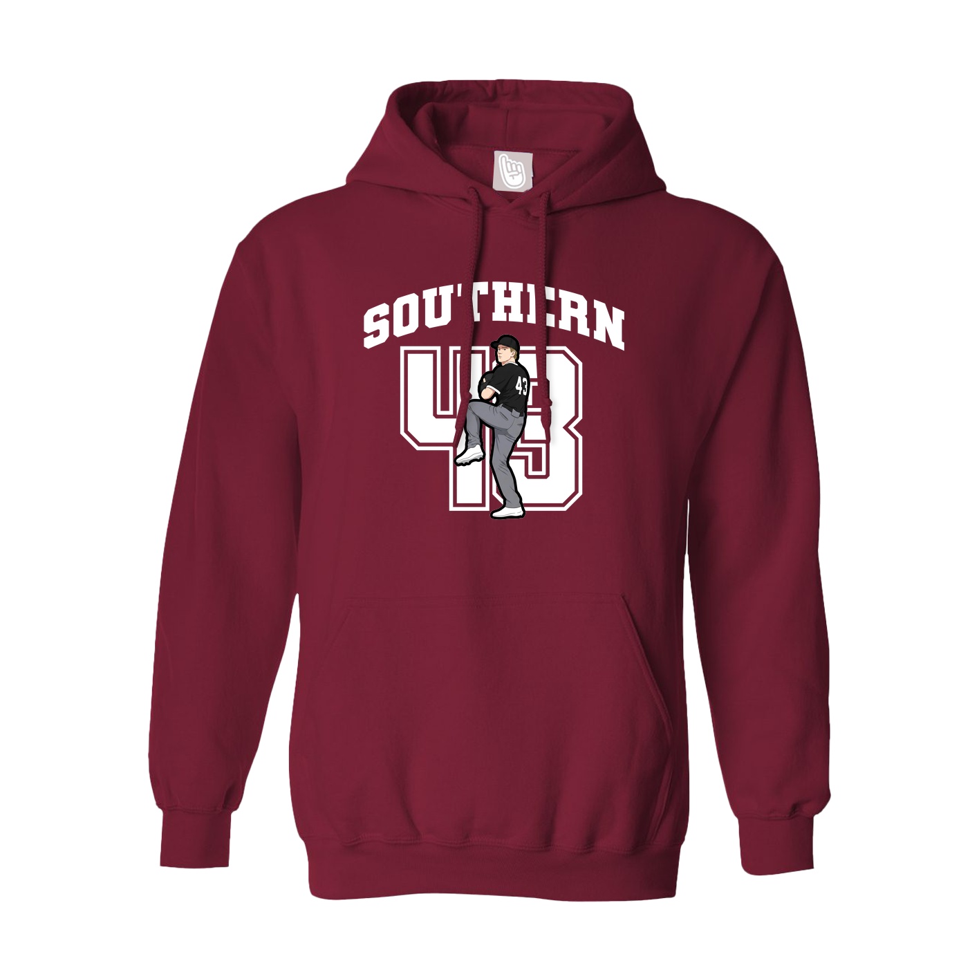 Hoodie — Number in Cardinal