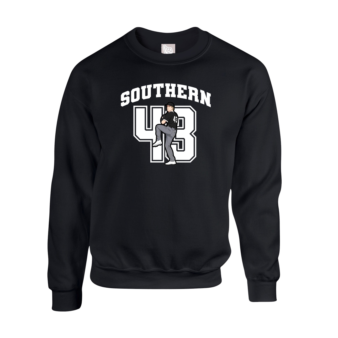 Fleece Crew — Number in Black
