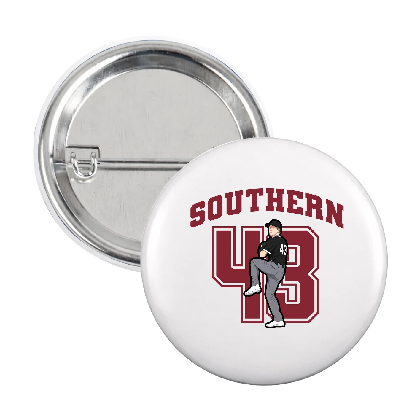Game Day Button — Number in White