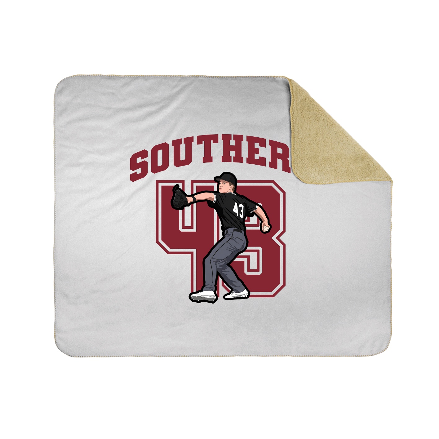 Throw Blanket — Number in White