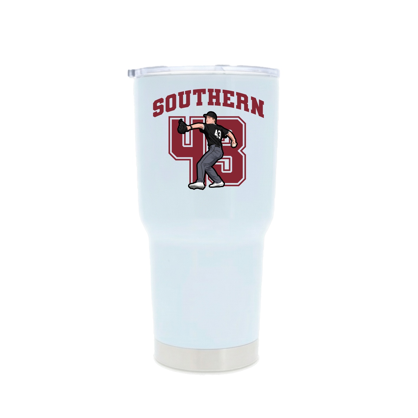30oz Stainless Steel Tumbler — Number in White
