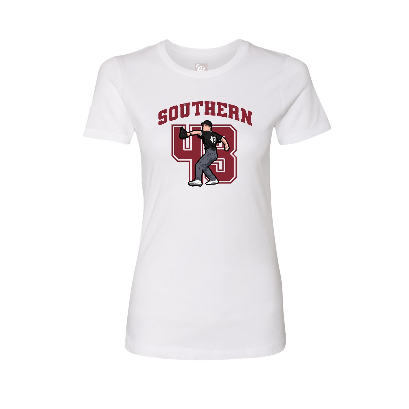 Fitted Women's Tee — Number in White