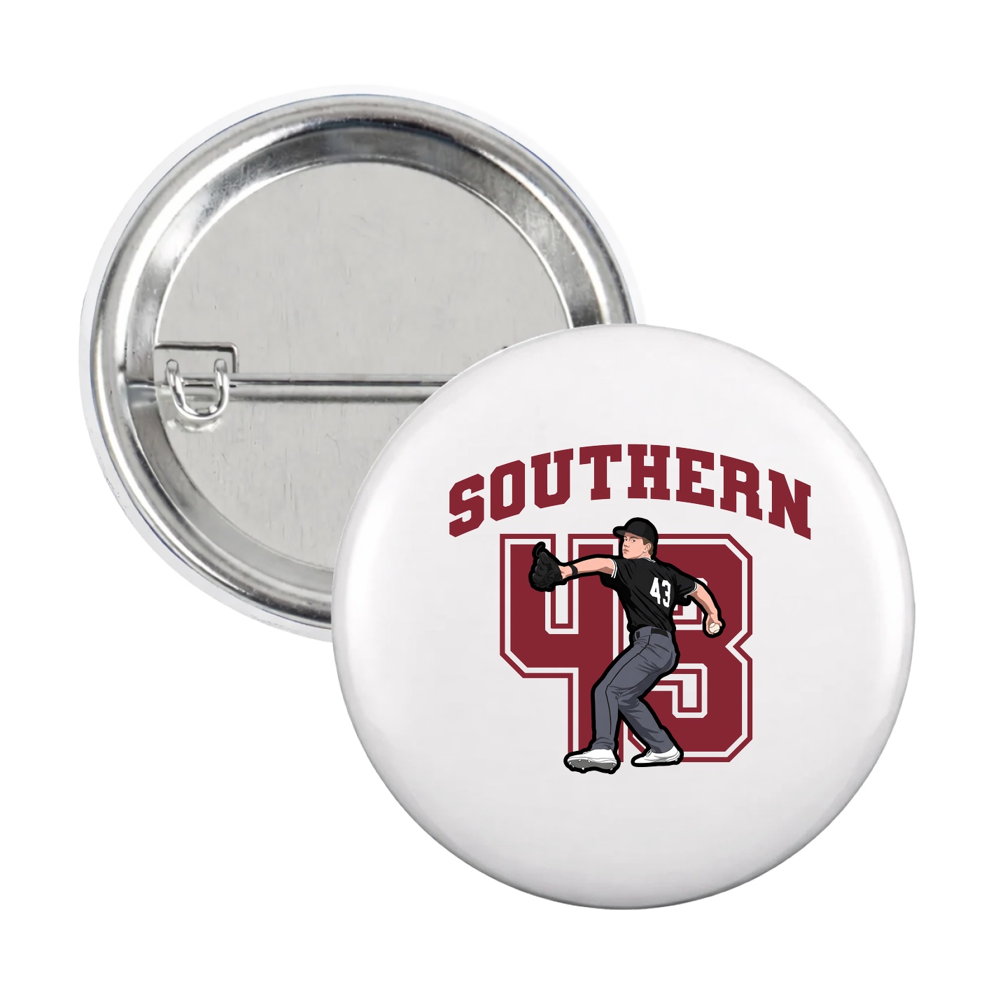 Game Day Button — Number in White