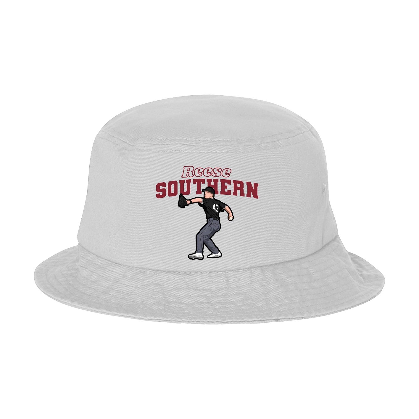 Bucket Cap — Name Arch in White