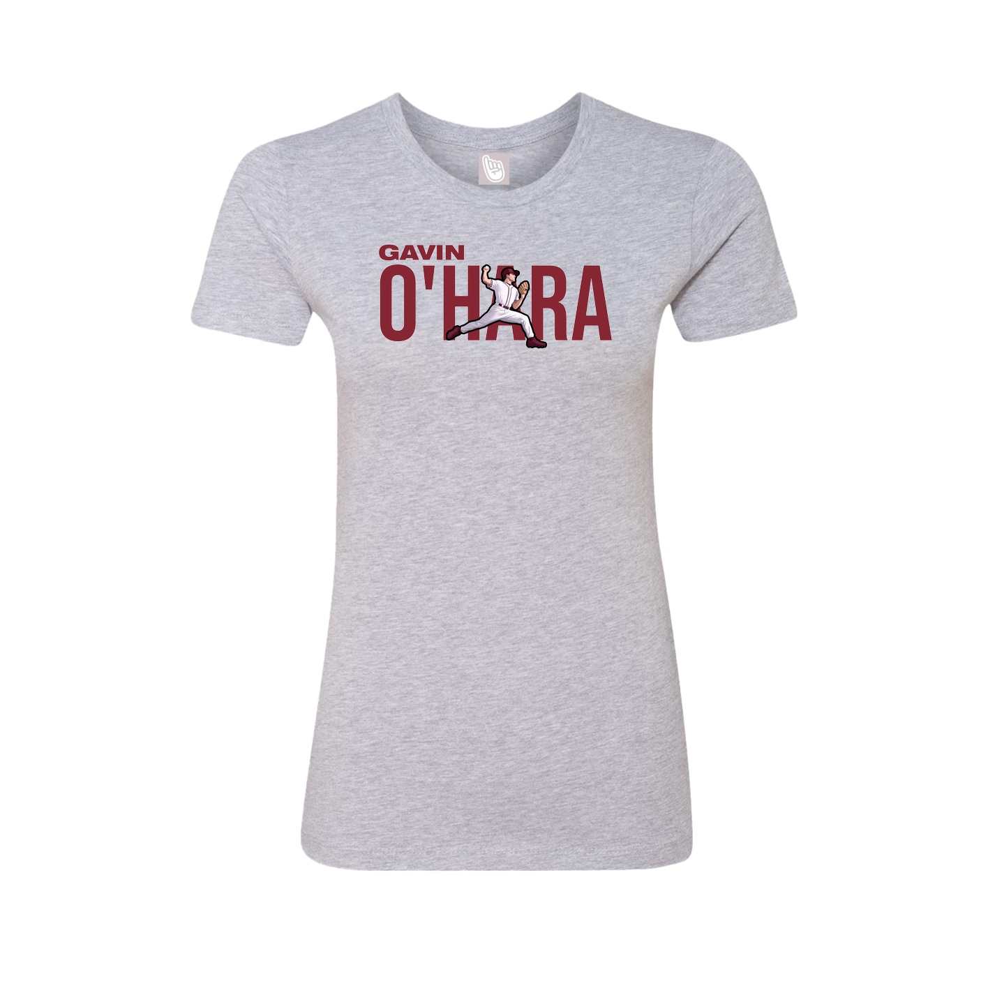 Fitted Women's Tee — Player Name in Grey