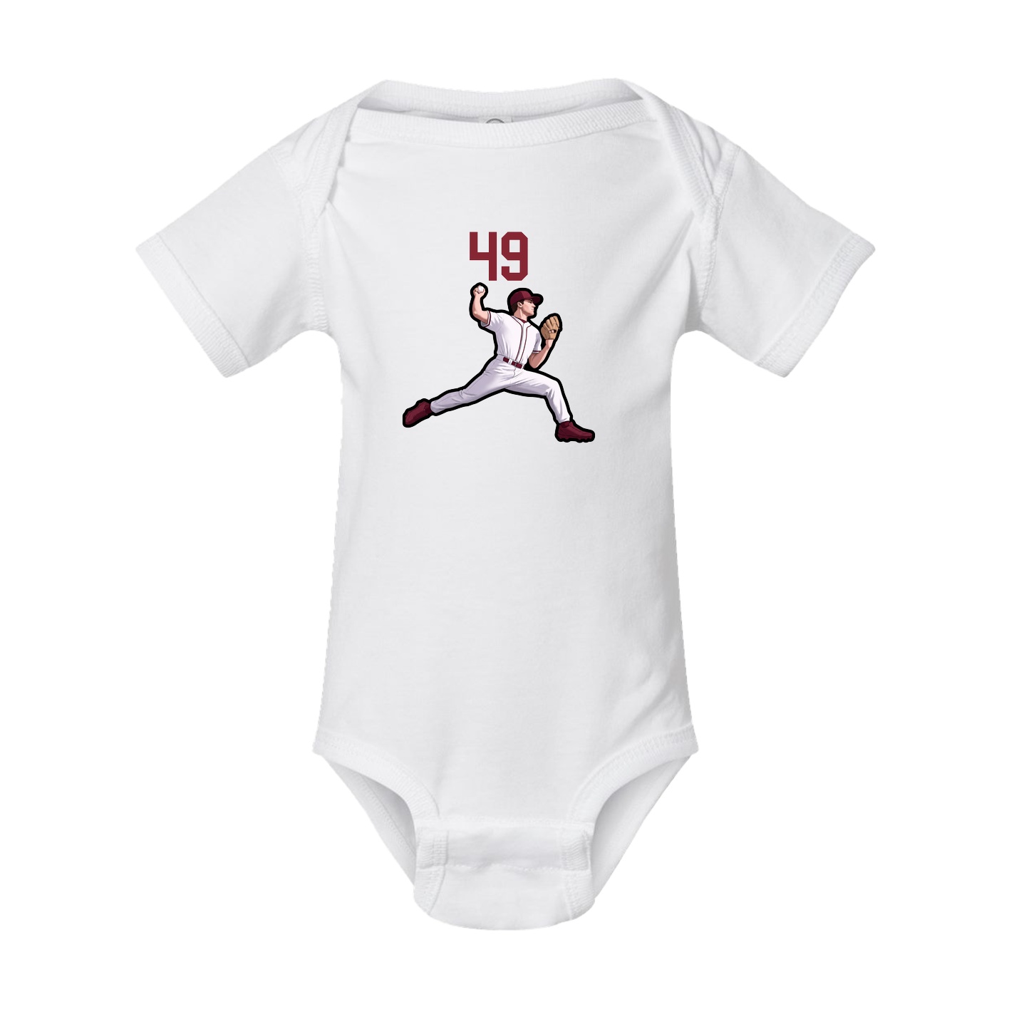 Baby Onesie — Number Top in White