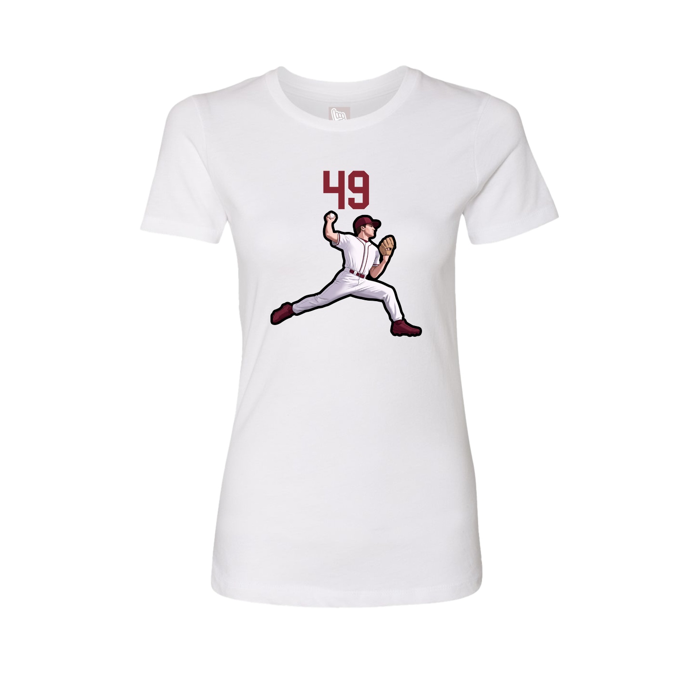 Fitted Women's Tee — Number Top in White